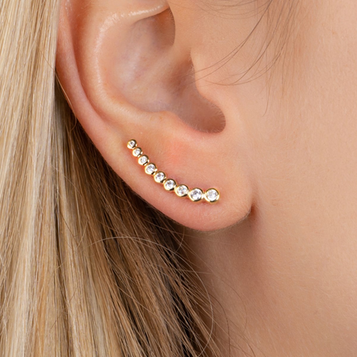 Boucles d'oreilles Brillaxis virgules empierrées