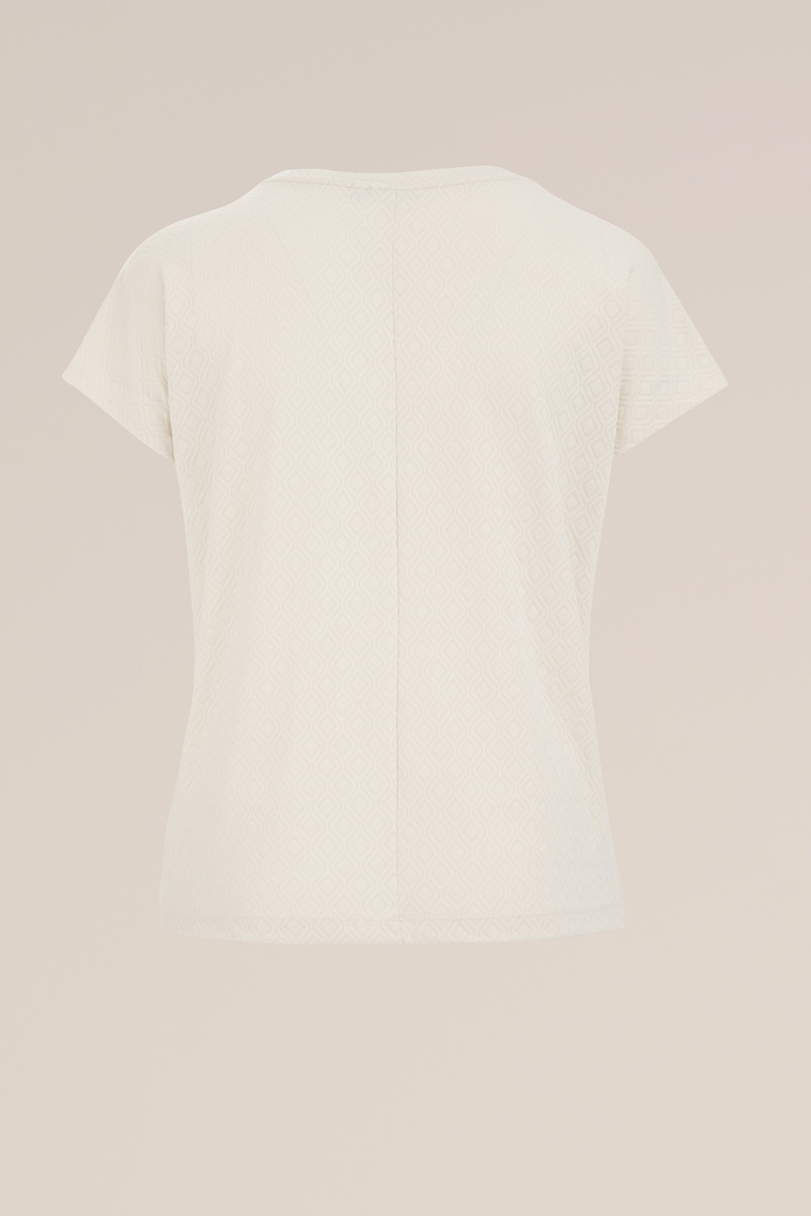 T-shirt met structuur - Curve WE Fashion Gebroken wit