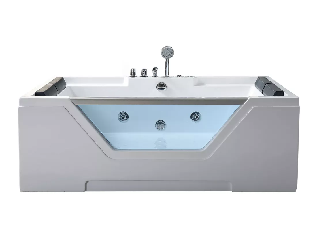 Baignoire hydromassage Verre panoramique 170 X 120 cm 8 jets – Amber