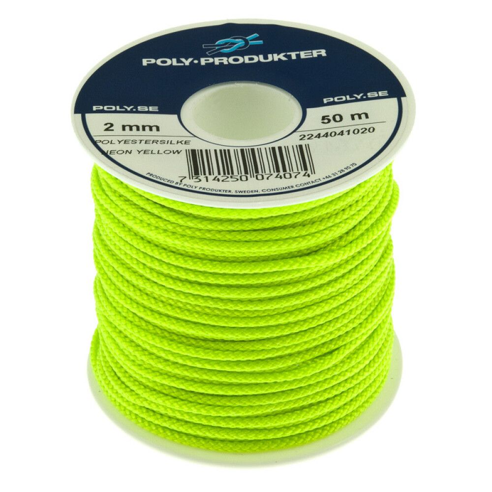 POLYESTERSILKELINE POLY-PRODUKTER Ø2MMX50M NEON GUL