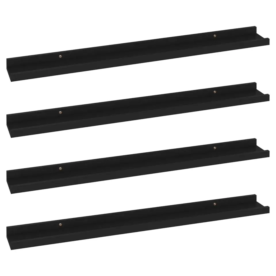 vidaXL - Plank - Zwart - MDF - 80 x 9 x 3 cm - 4 stuks