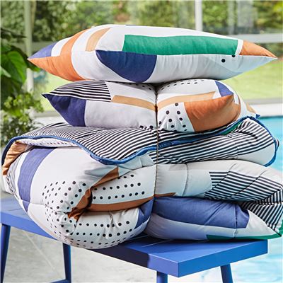 Couette DÉCO DOUBLE FACE motif graphique - Becquet création - légère ou chaude
