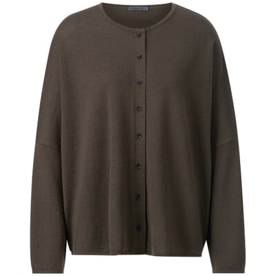 Damenstrickjacke geknöpft, Braun