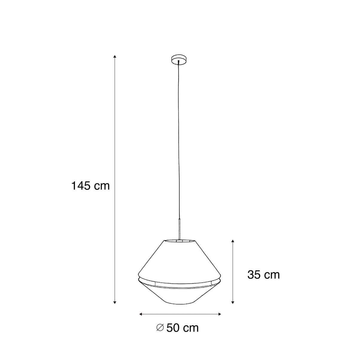 Hanglamp zwart met dubbele velours lampenkap groen met gouden binnenkant - Combi 1