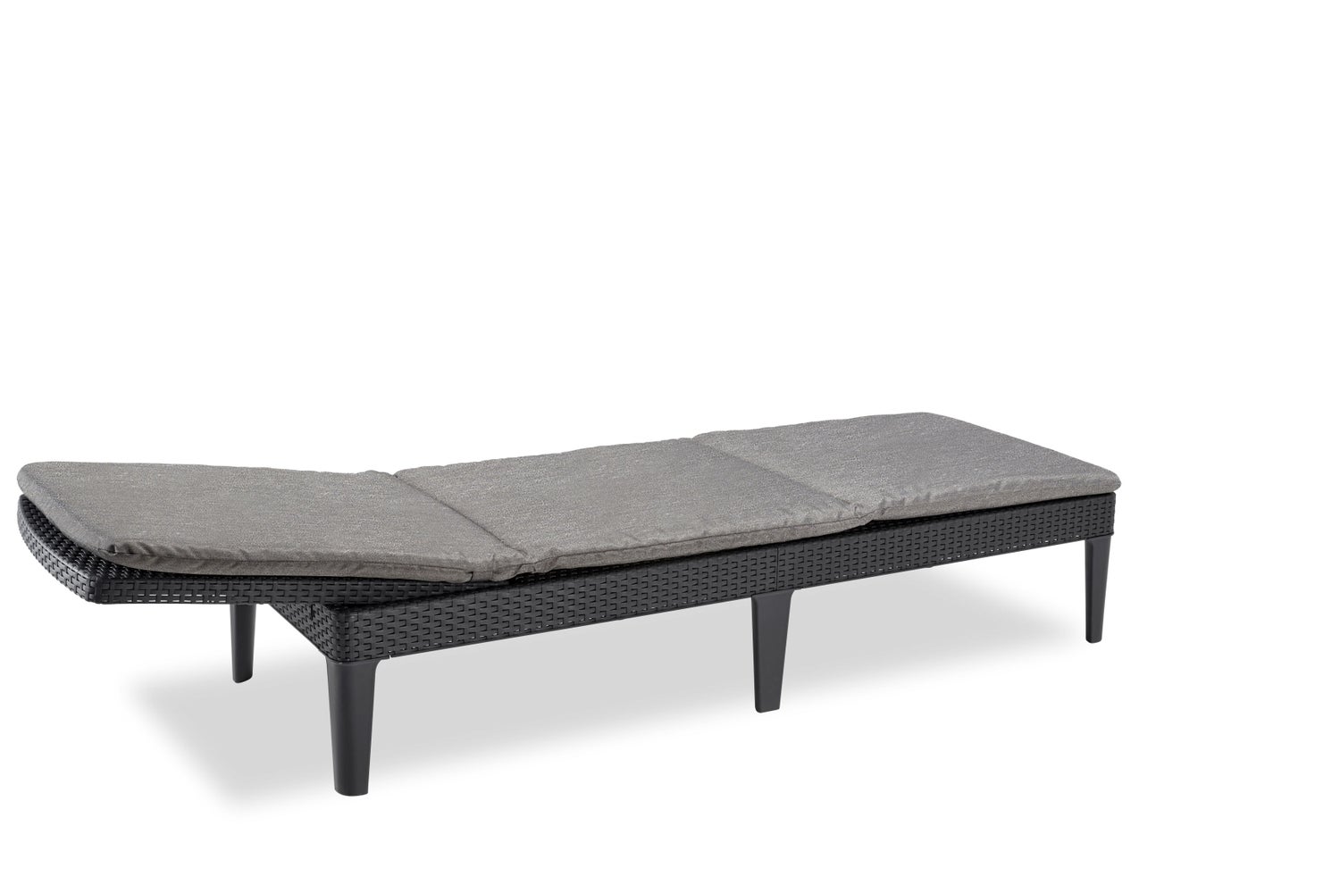 Keter Jaipur ligstoel - 4 standen - incl. kussen - 187,5x58x29cm - Grafiet