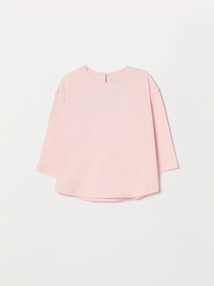 Pacote com 4 camisetas básicas de manga comprida - Azul Claro