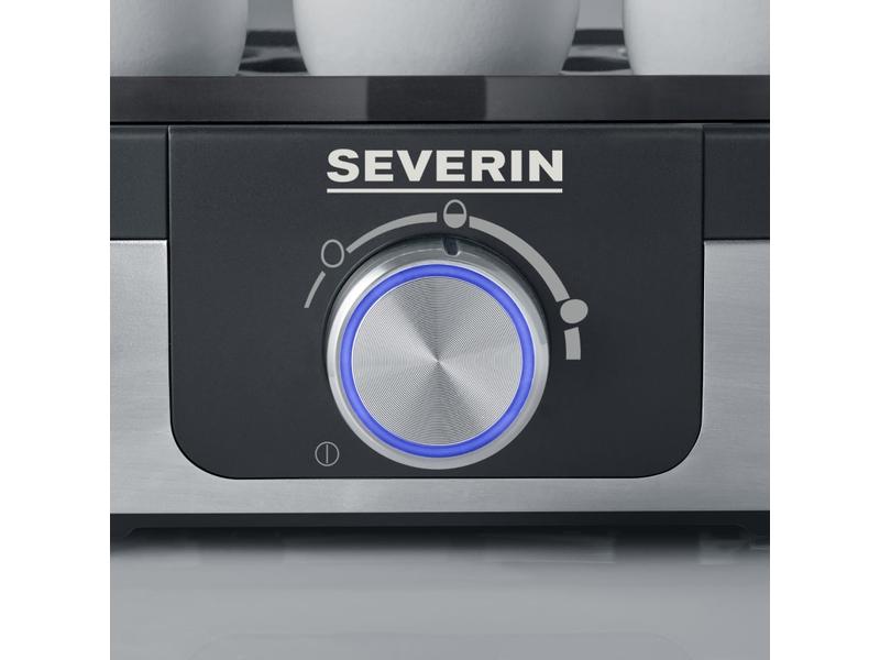 Severin Eierkocher EK 3167, Schwarz/Silber Eierkocher mit Kochzeitüberwachung