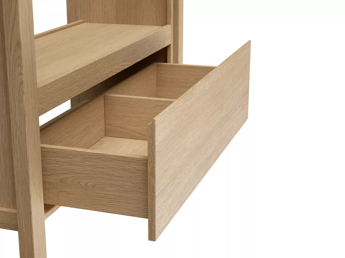 Meuble sous vasque avec niche de rangement - Placage chêne - 120 cm - COSMOTI