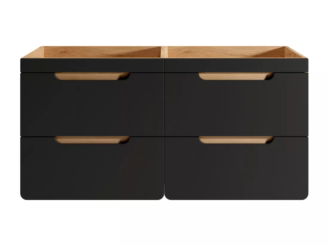 Meuble sous vasque suspendu coloris naturel et anthracite - 120 cm - ARUBA