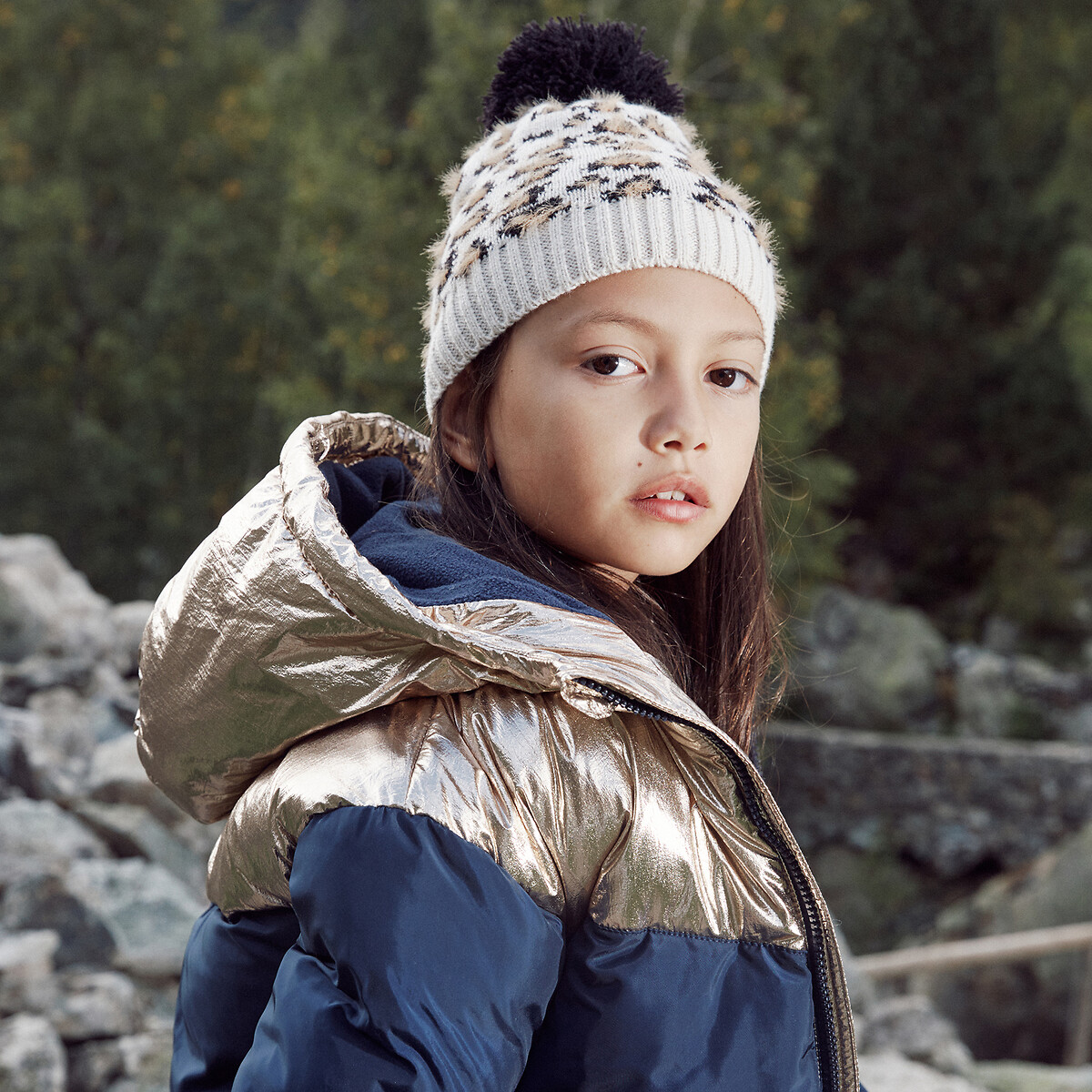 COLEÇÕES LA REDOUTE<br>Chapéu com pompom, estampa de leopardo