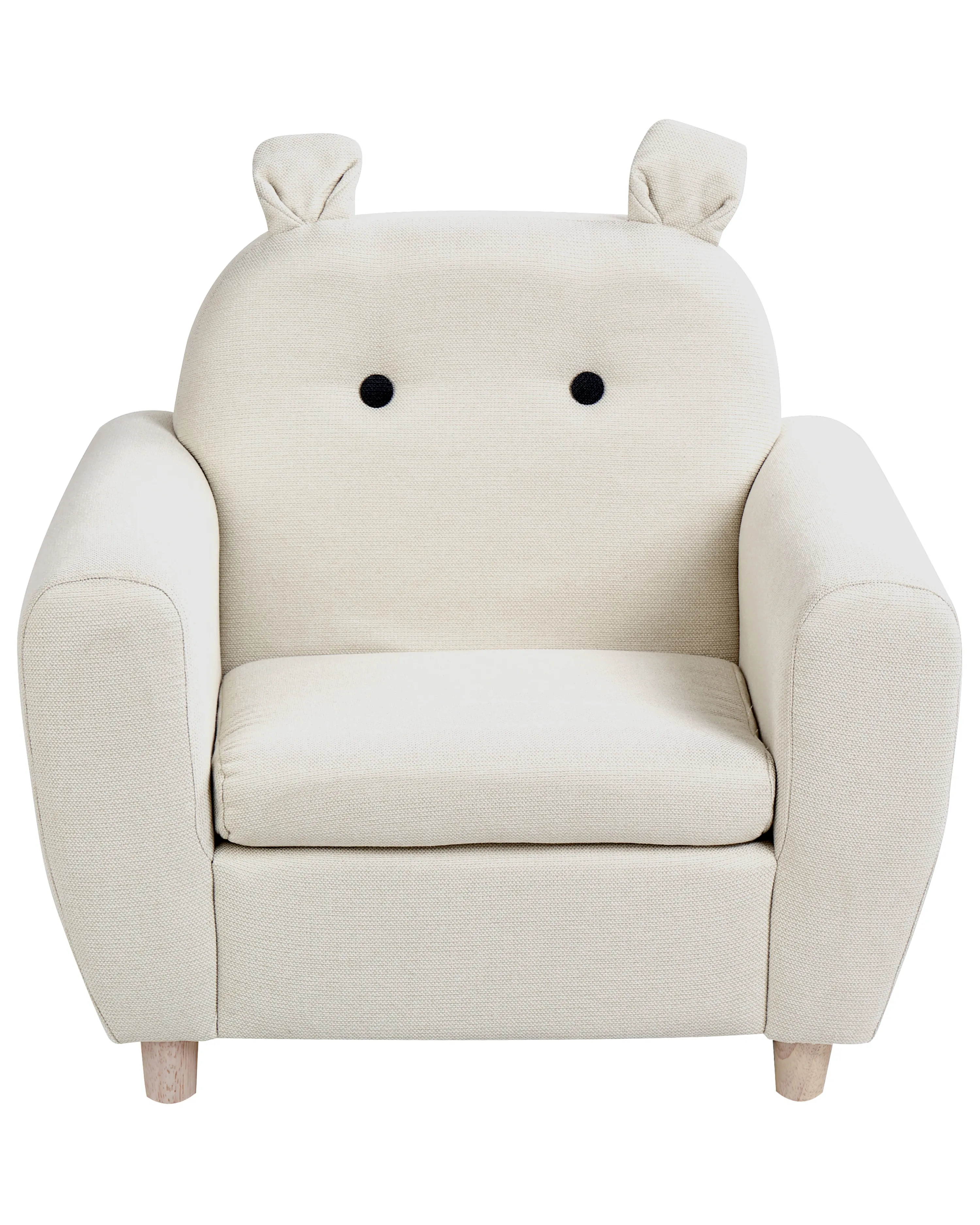 Kinderfauteuil Nijlpaard MARIBO Stof Gebroken wit