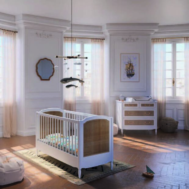 Chambre DUO Lit 70X140 Commode Hermione Neige - THEO