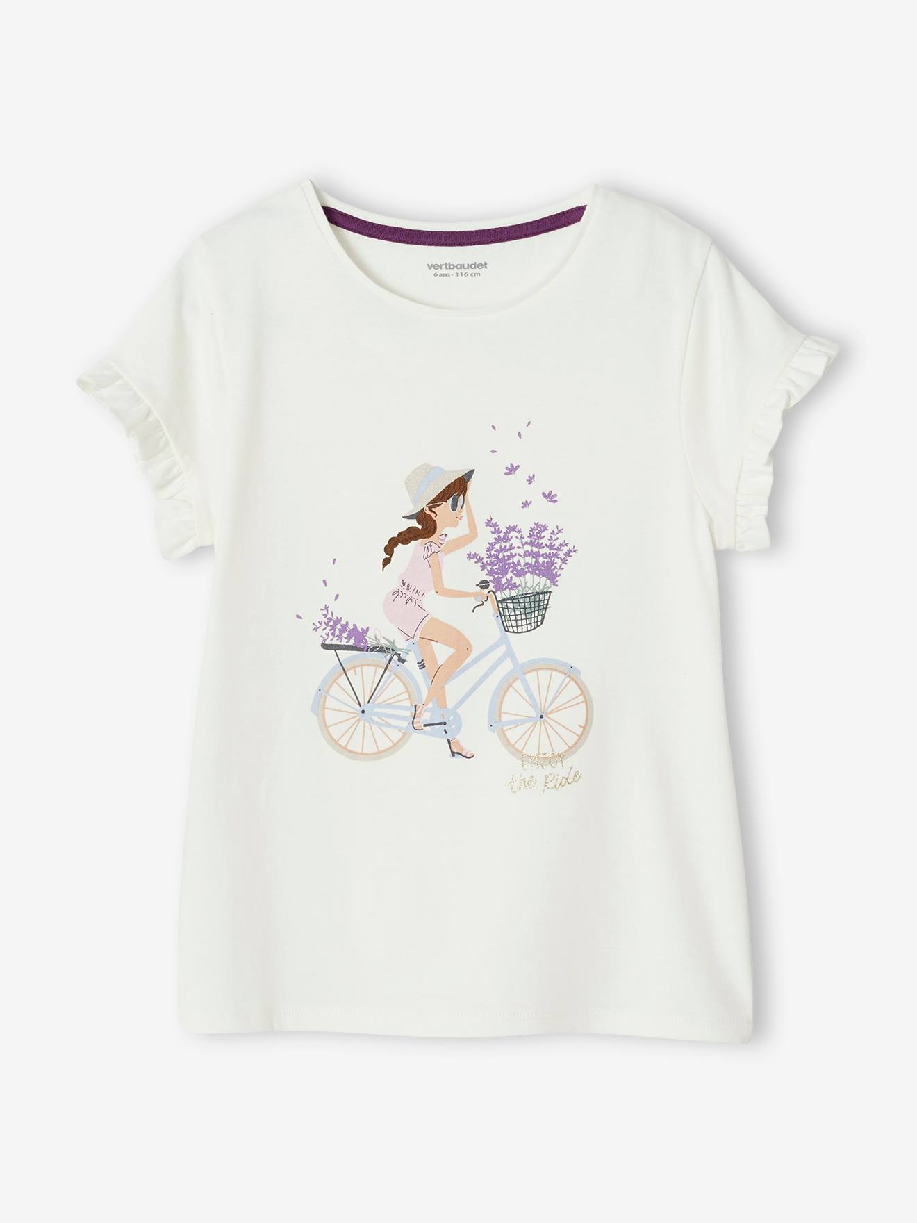 Camiseta branca lisa tamanho médio para meninas com estampa 