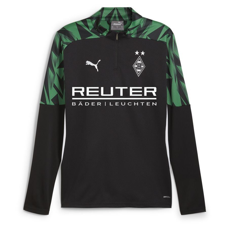 Borussia Monchengladbach T-shirt d'Entraînement Fermeture Éclair 1/4 - Noir/Vert