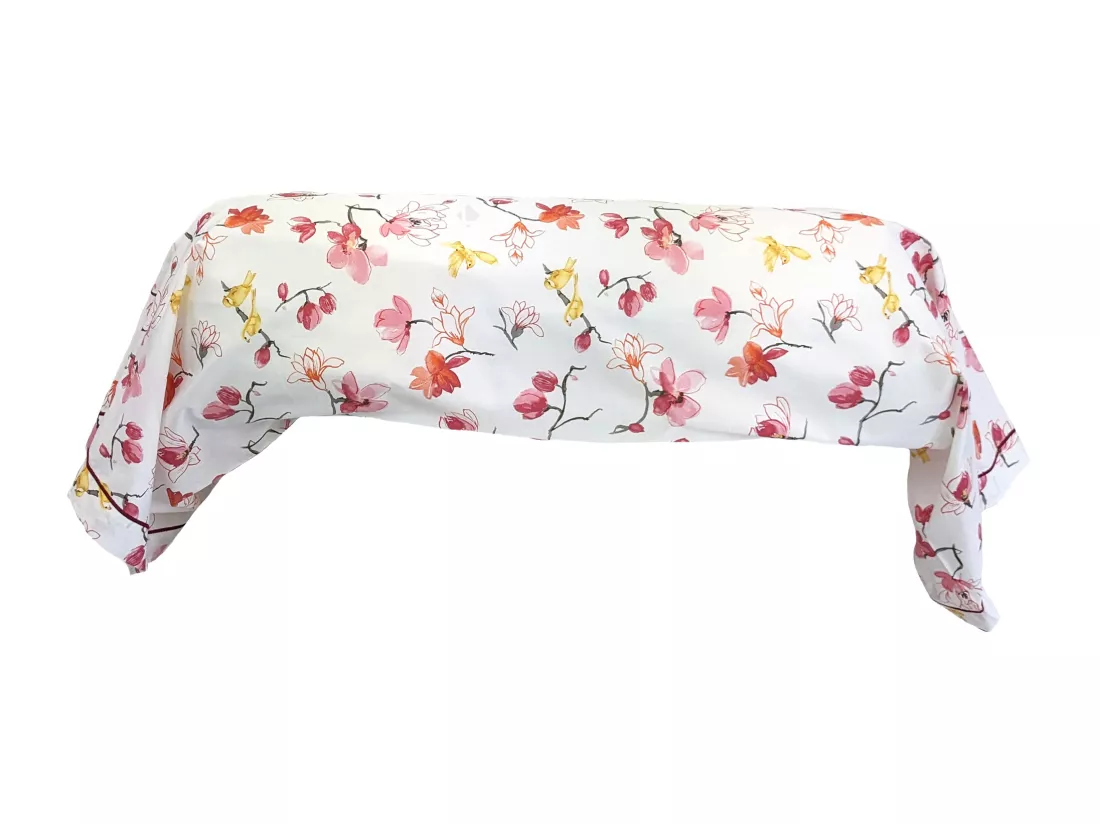 Taie de traversin 200x43 cm percale coton ELISA Rose