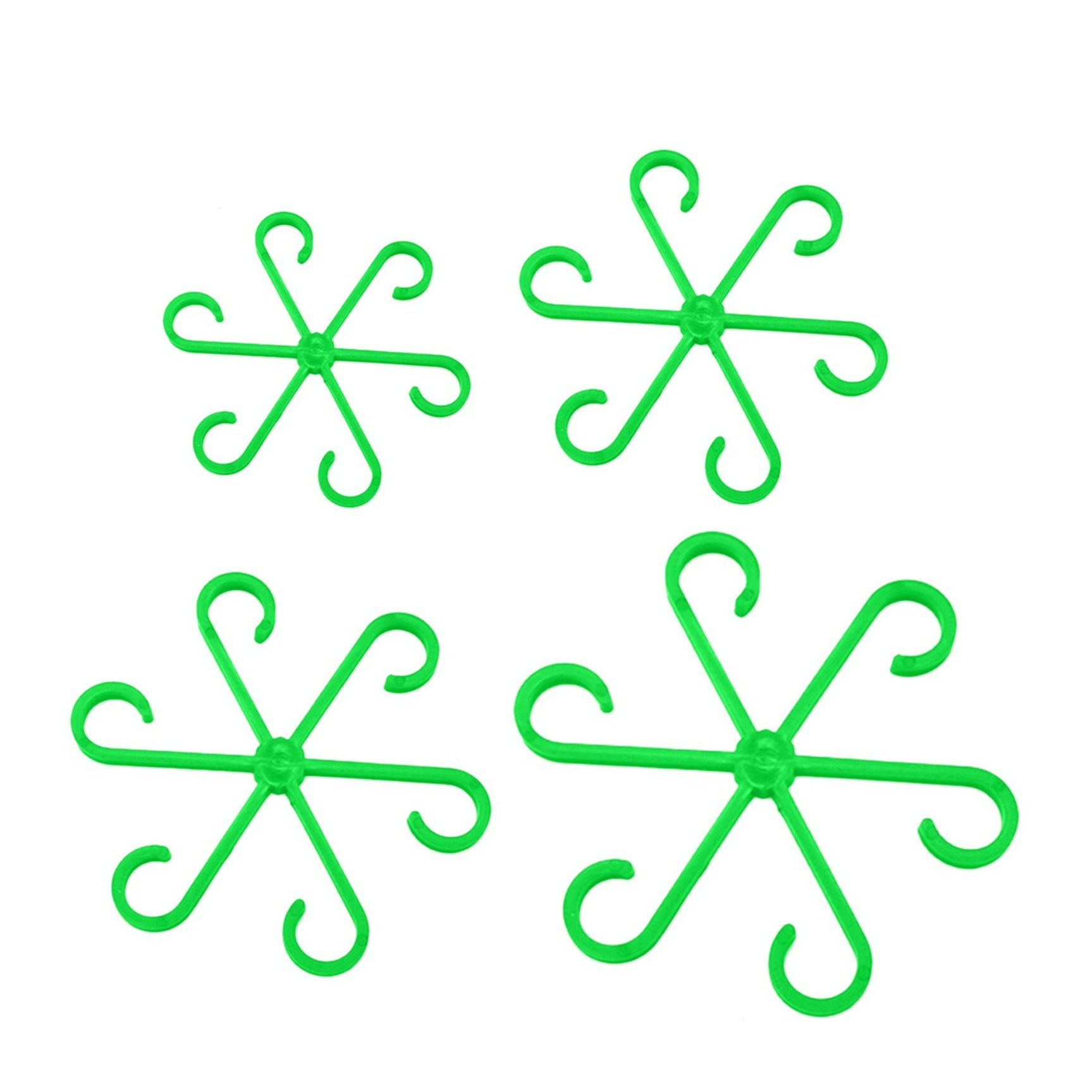 (4er Set) Garten Pflanzenklammern Staudenhalter Pflanzenclips Blumen Rankhilfe - Grün