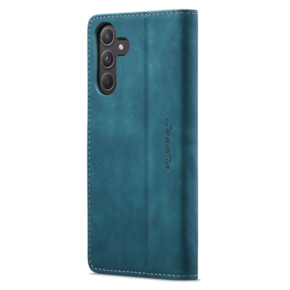Samsung Galaxy A55 Leder Tasche Flip Wallet Etui mit Kartenfächern - Blaugrün