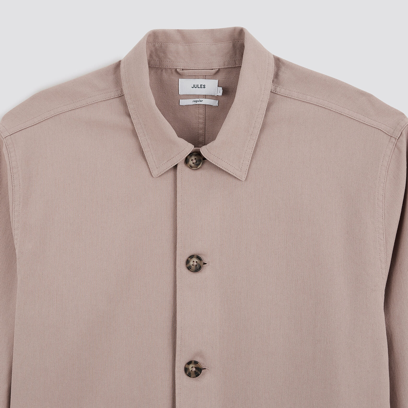 Surchemise regular unie coton recyclé twill Rose pâle