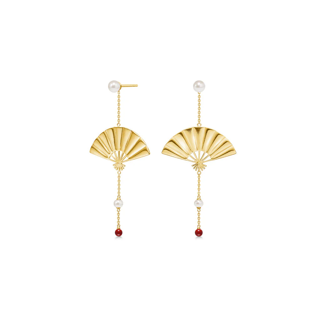 Polar Jewelry  Hanging Fan ørering - forgyldt