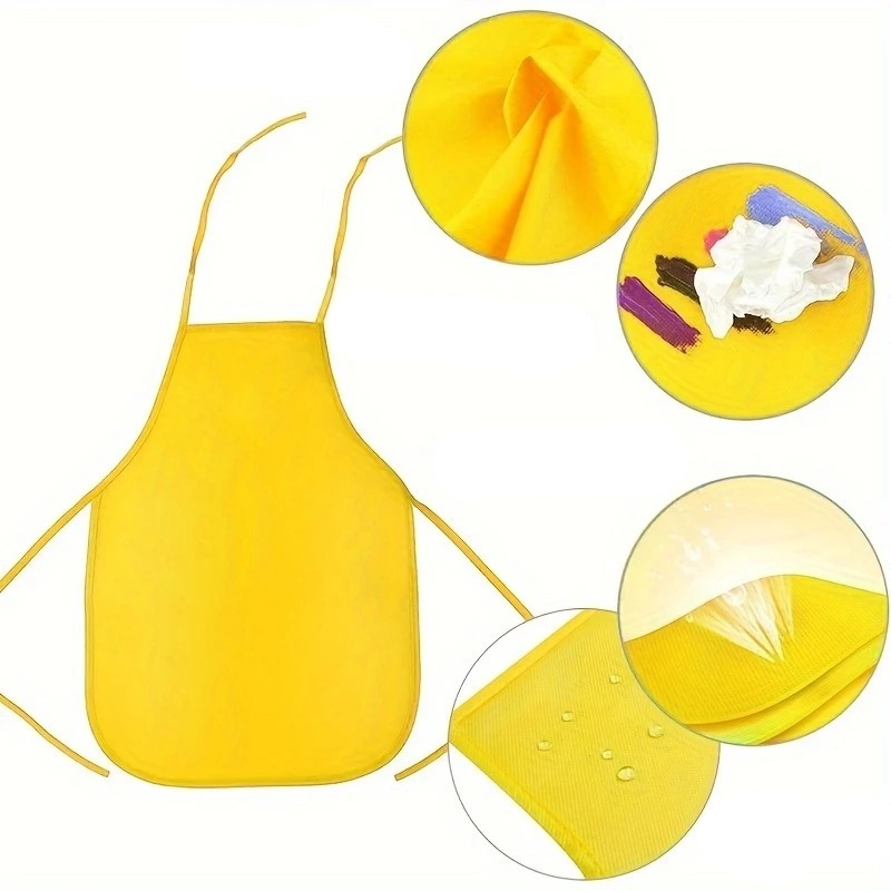 (12er Set) Kinder Mal Schürze Bastel Malkittel Kochschürze zum Binden - Assortiert