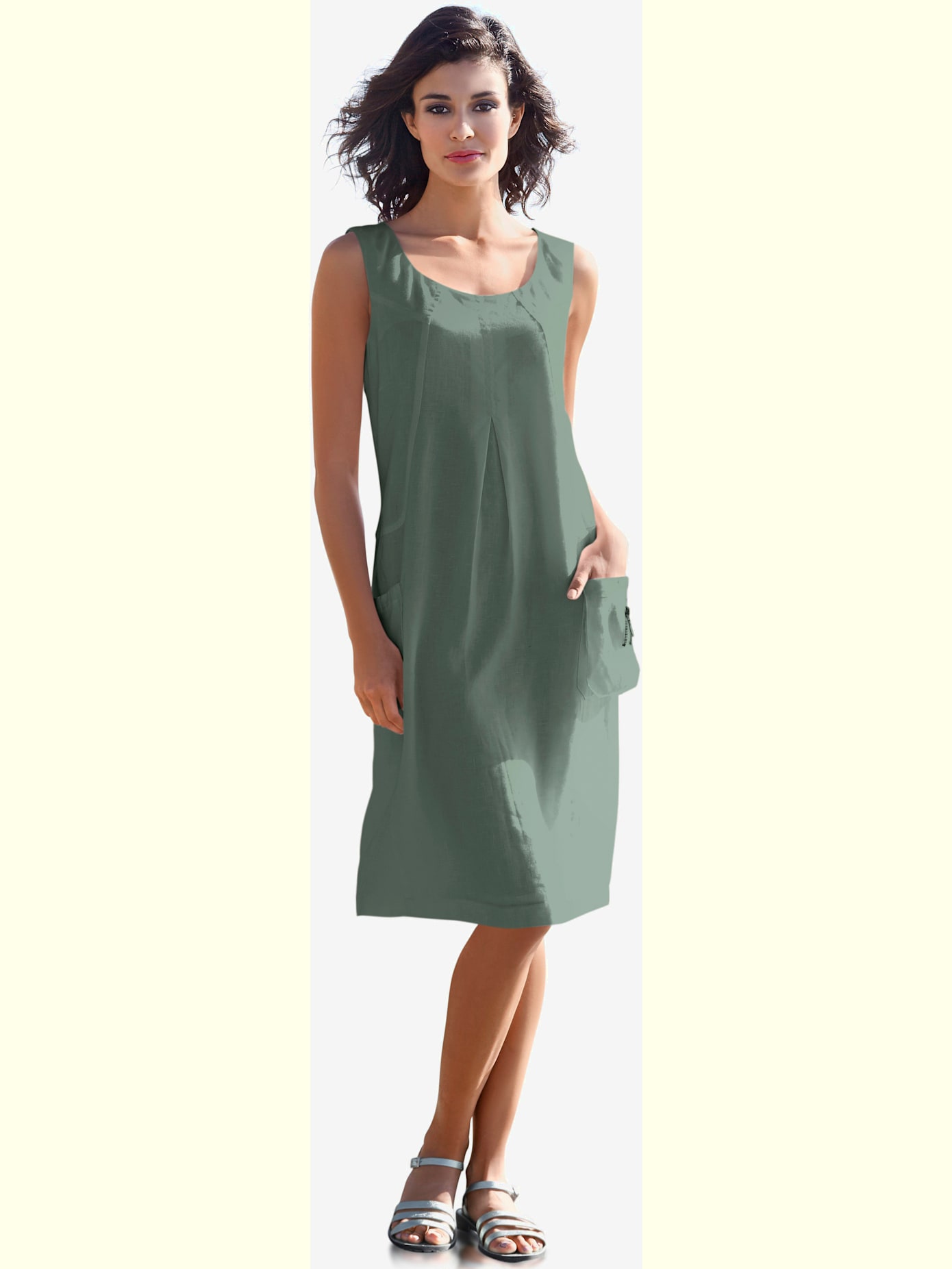 Robe en lin coupe évasée tendance