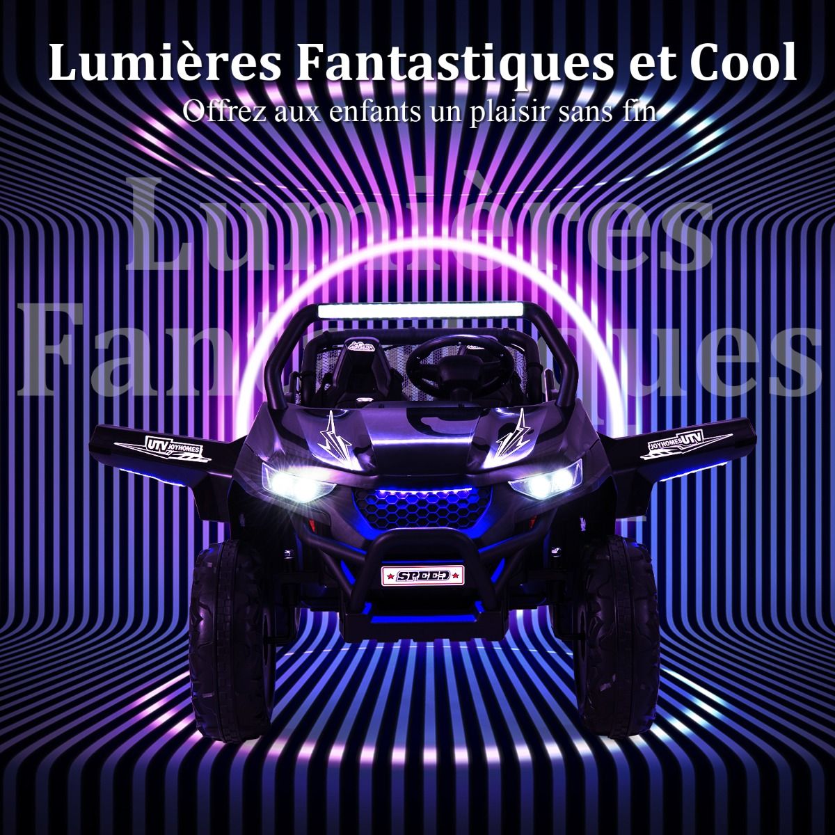 Voiture électrique Enfant 12 V Télécommande pour 3-8 Ans 2 Vitesses Ressort de Suspension Charge 59KG 118x74x71CM Noir/Rose/Rouge - Lidl-Manfred