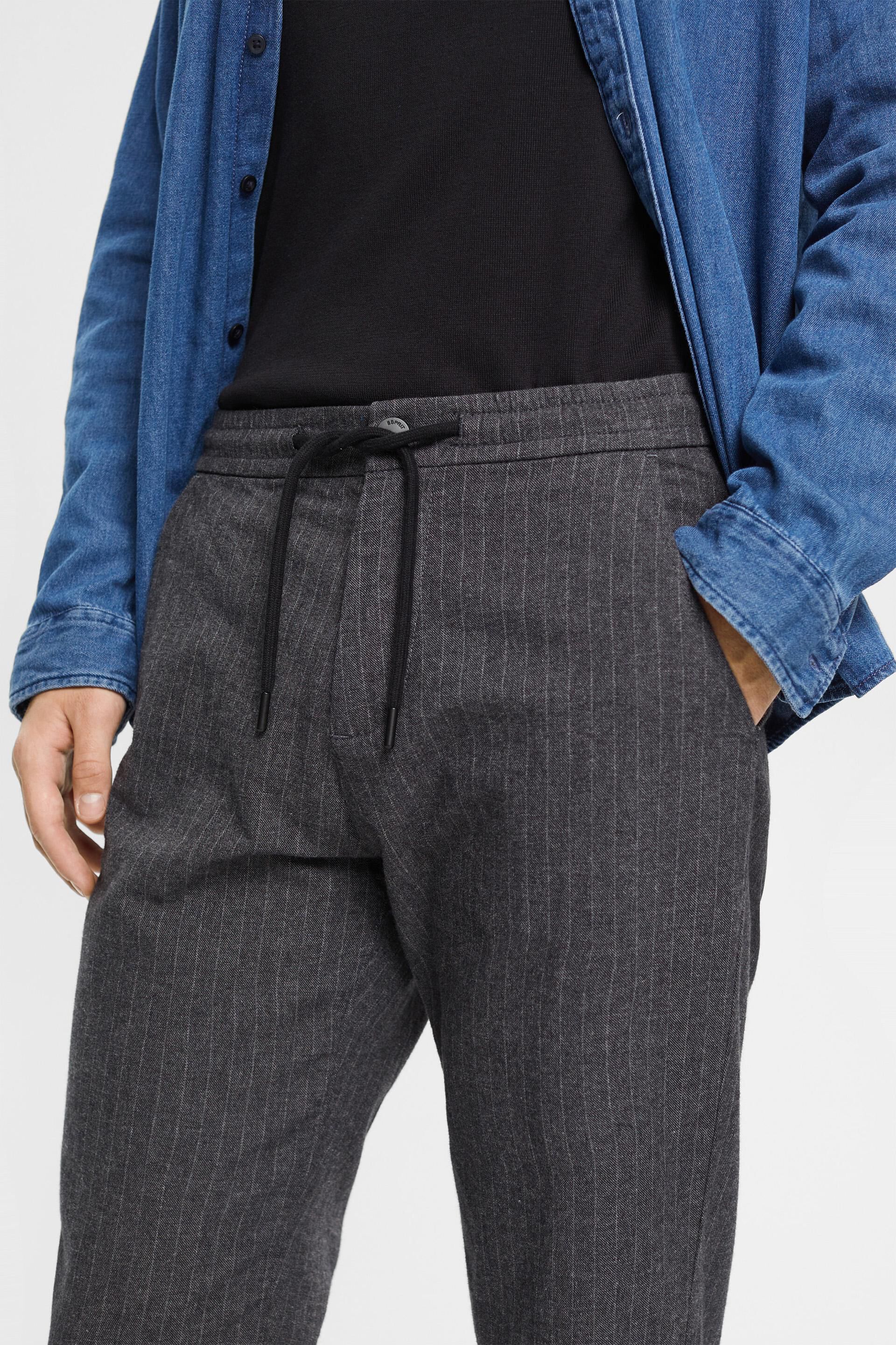 Pantalon à rayures tennis doté d'une ceinture à cordon de serrage