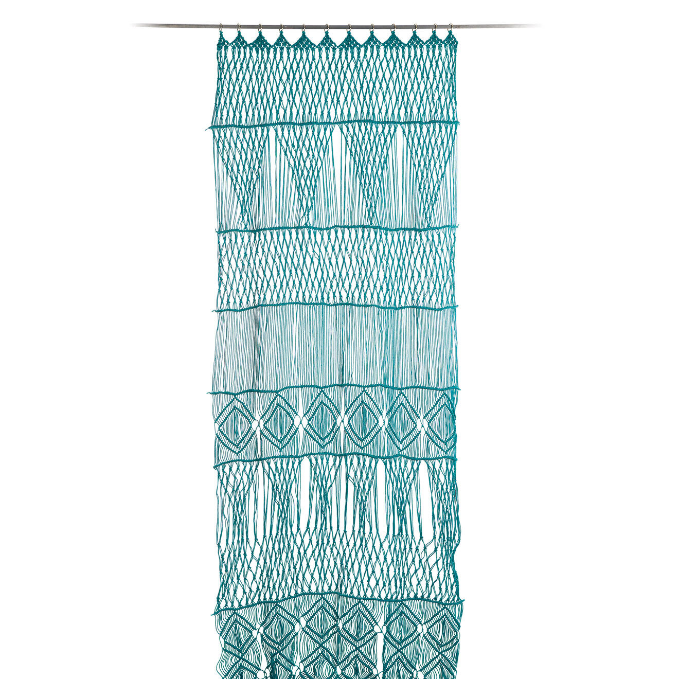 En Fil d'Indienne Rideau /portière en macramé Résille canard - 100x280 cm