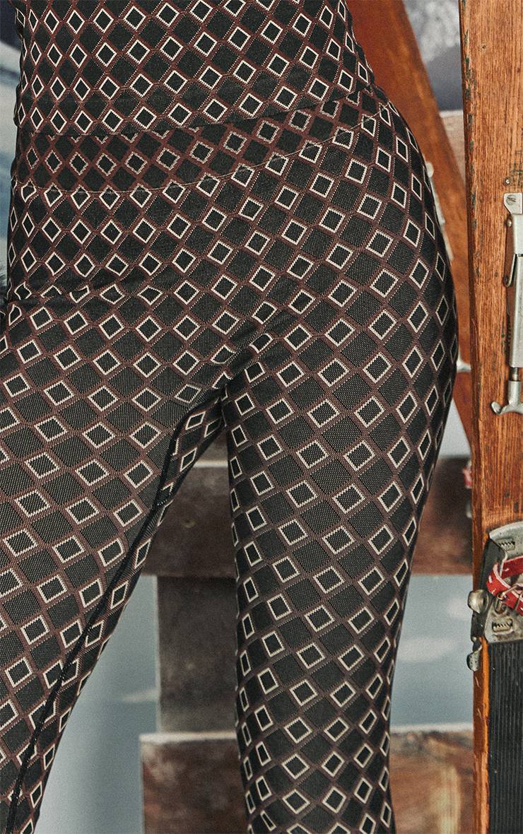 Chocolat Legging Sans Couture Jacquard Ski Plt