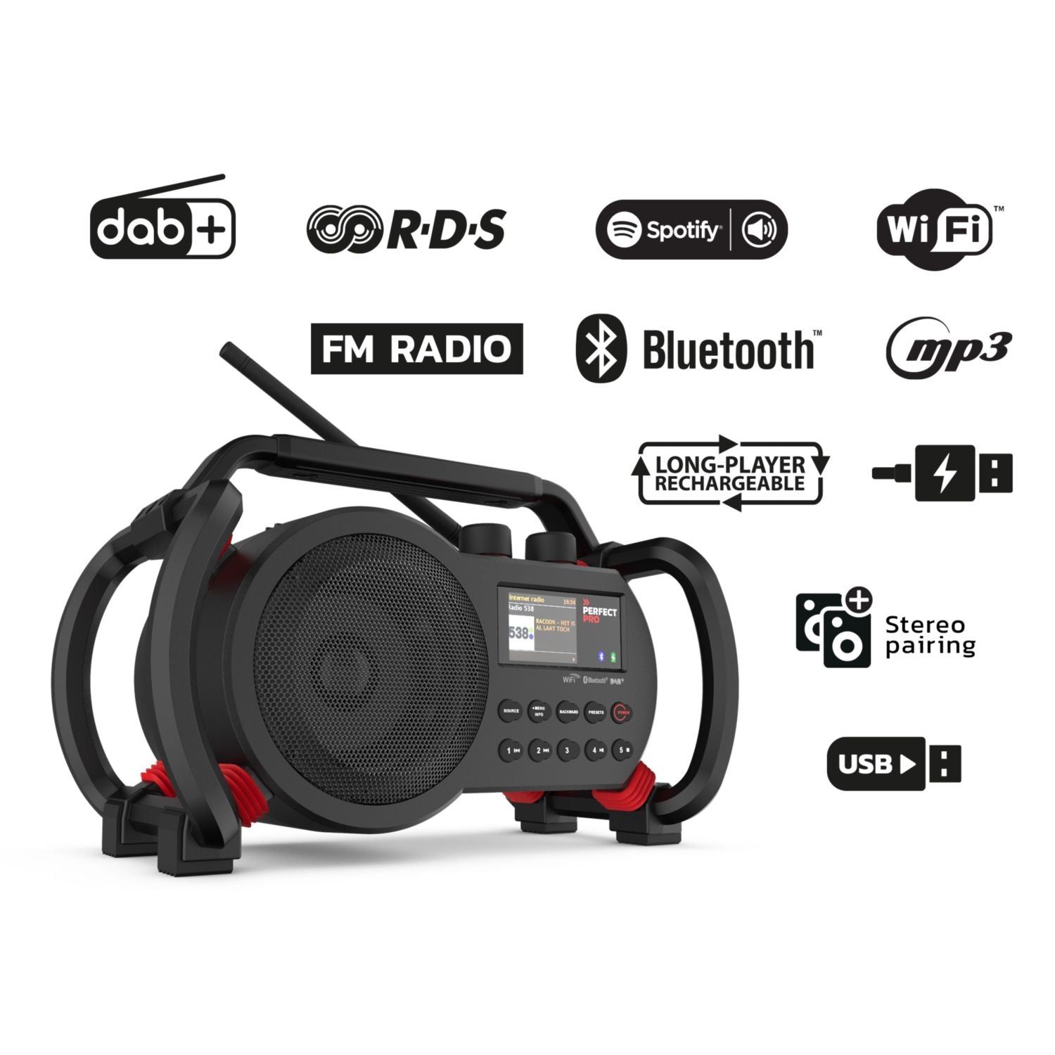 Perfectpro NBX2 NETBOX Bluetooth / DAB  / FM / AUX / WIFI / USB-speler