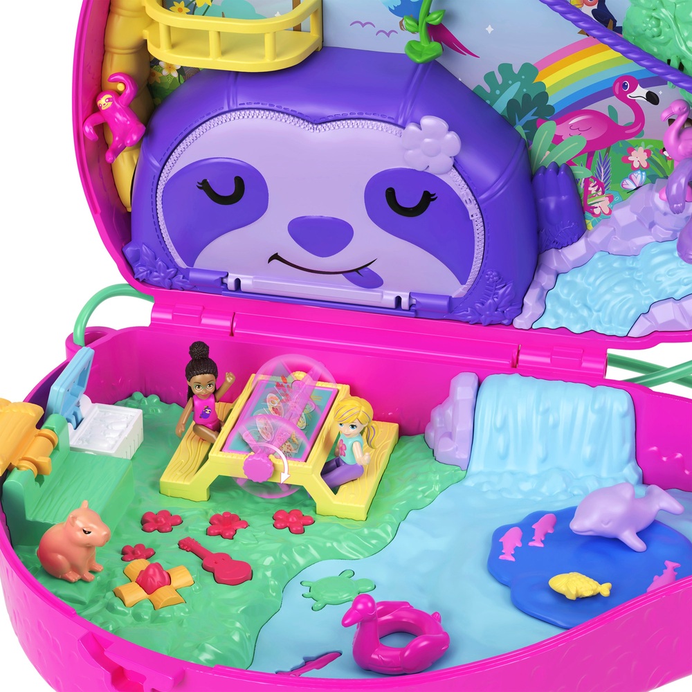 Polly Pocket Faultier-Familien-2-in-1-Handtasche Kompakt