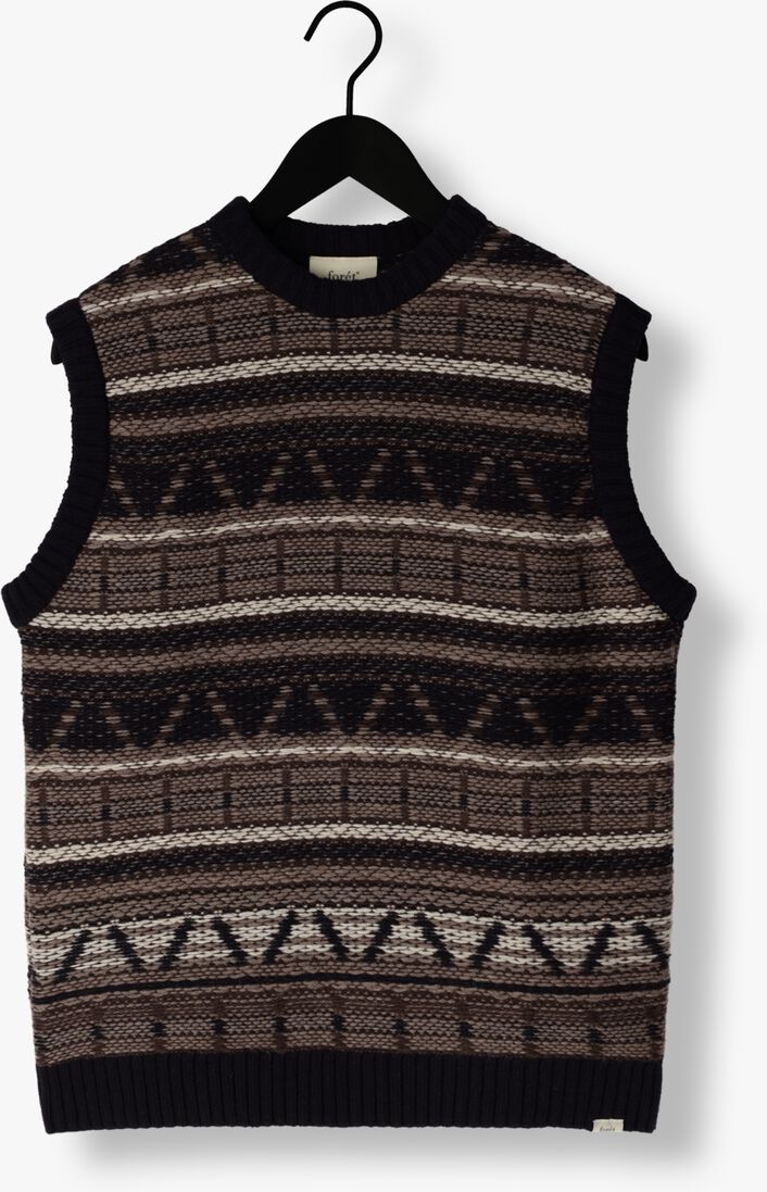 donkerblauwe forét spencer cone jacquard vest