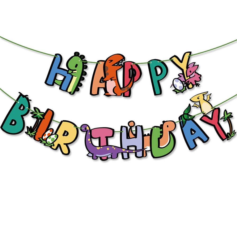 (35-tlg. Set) Happy Birthday Girlande Kinder Geburtstags Party Deko Dinosaurier   Latex- und Folienballons - Grün
