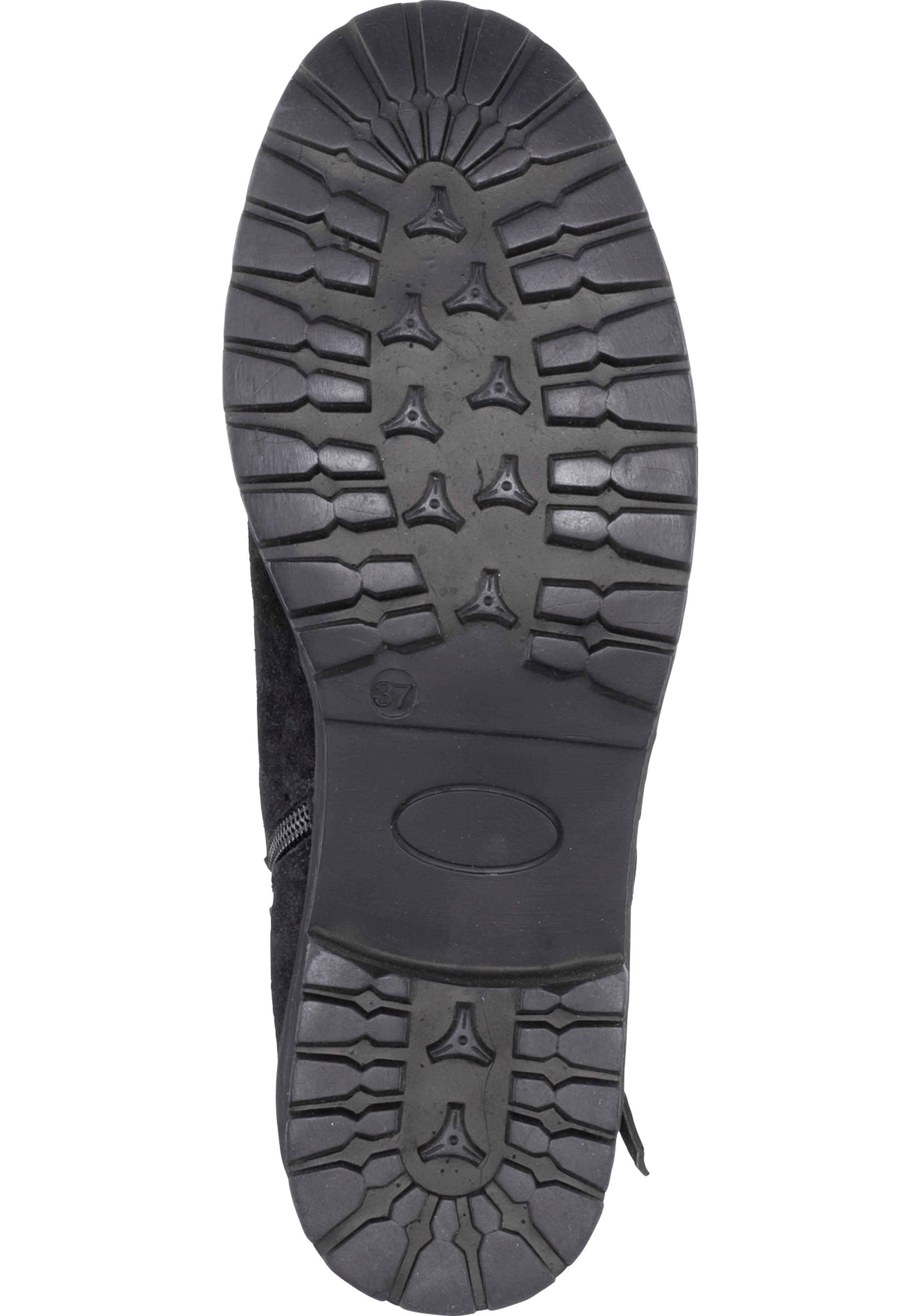 Weitschaftstiefel aus Leder mit Schnallenbändern