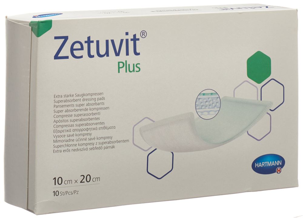 ZETUVIT Plus Absorptionsverband<br>10 Stück, 10x20cm