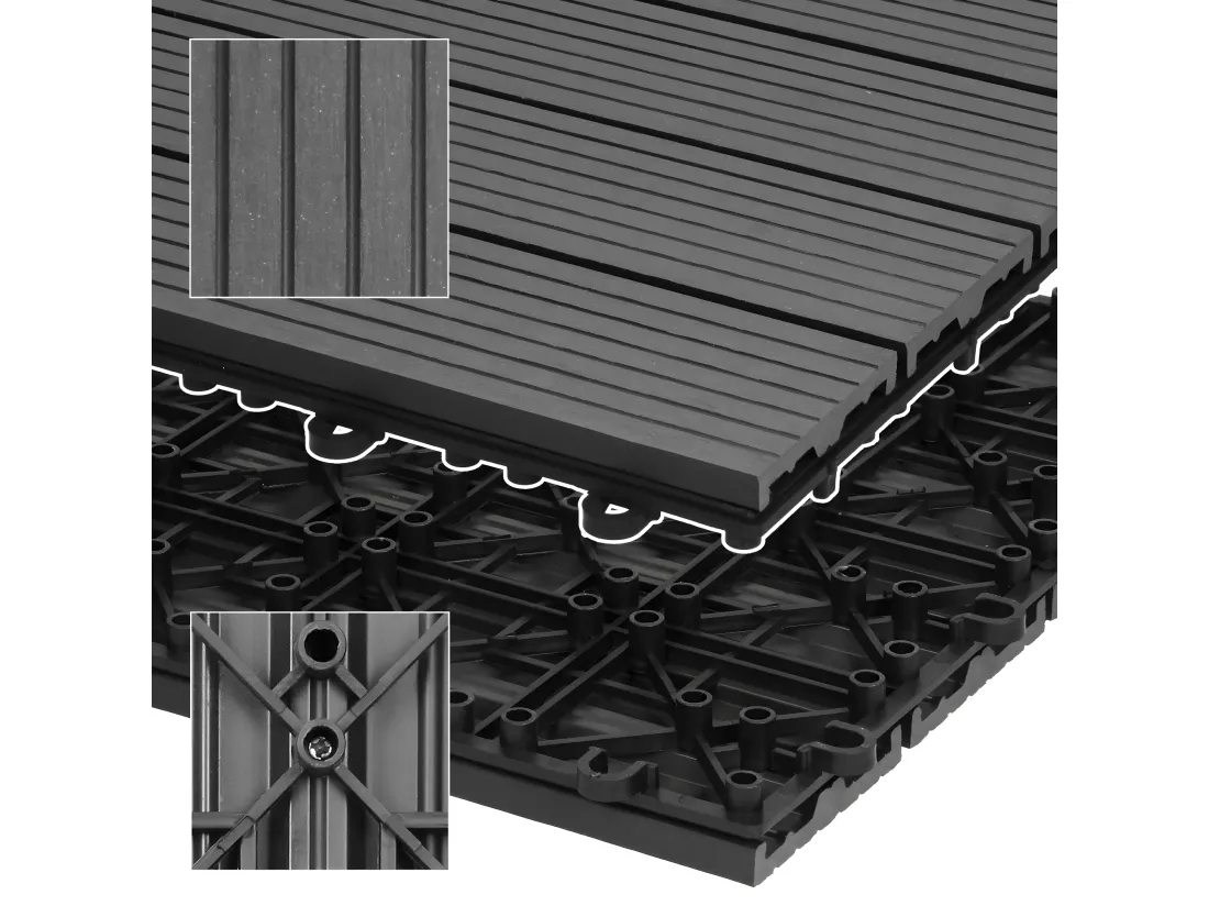 Carrelage terrasse dalles 60x30 cm 3 m² carrelage jardin aspect bois anthracite