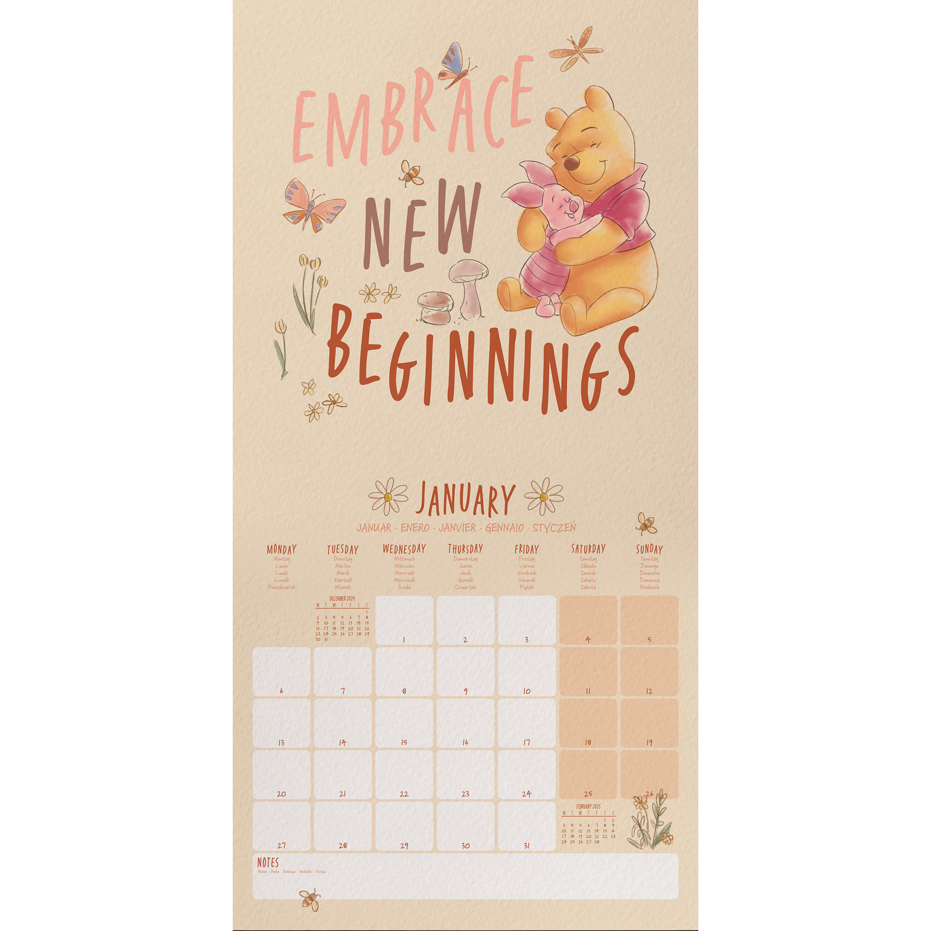 Broschürenkalender 2025 - mehrfarbig - Winnie the Pooh - 30x30 cm