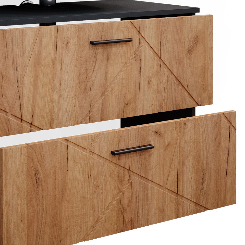 Vicco Badmöbelset Unterschrank Spiegelschrank Hochschrank Irma Anthrazit Eiche Badmöbel
