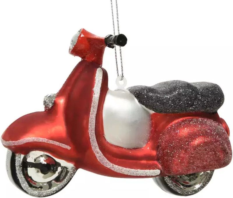 Decoris - Kerst Ornament - Scooter - Glas