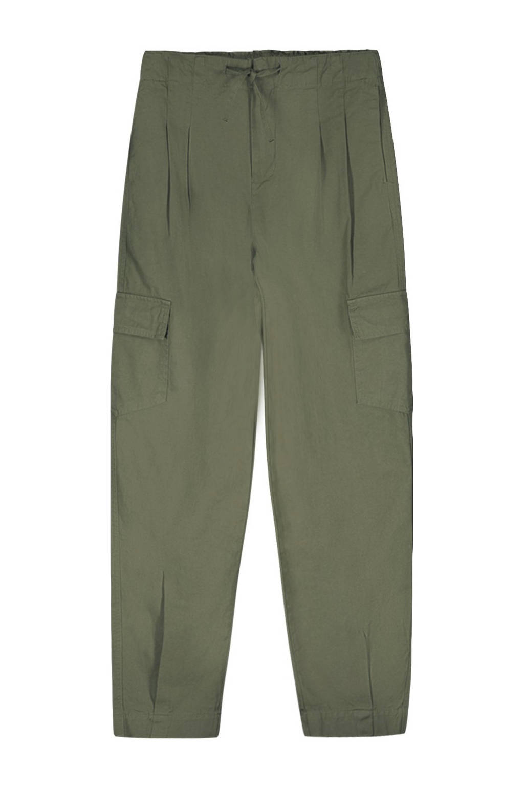 Like Flo coated tapered fit cargobroek Fien armygroen