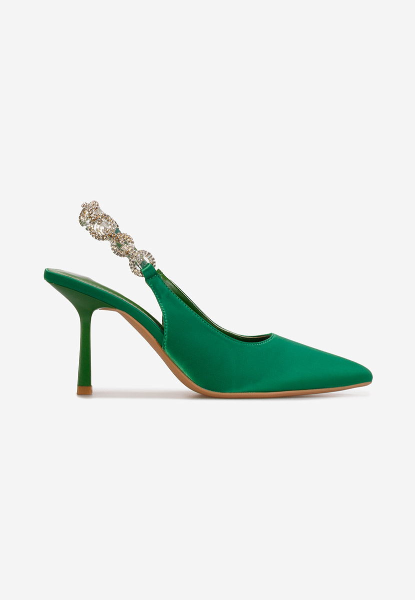 Chaussures stiletto slingback verts Velas