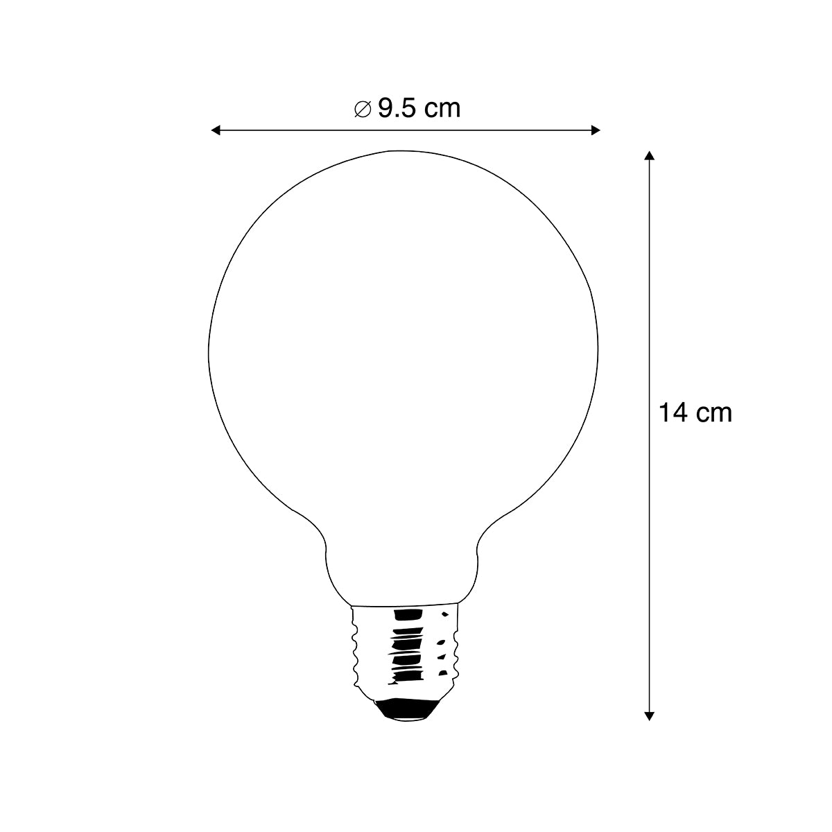 LUEDD Smart E27 LED lamp G95 smoke 4W 60 lm 1800-3000K