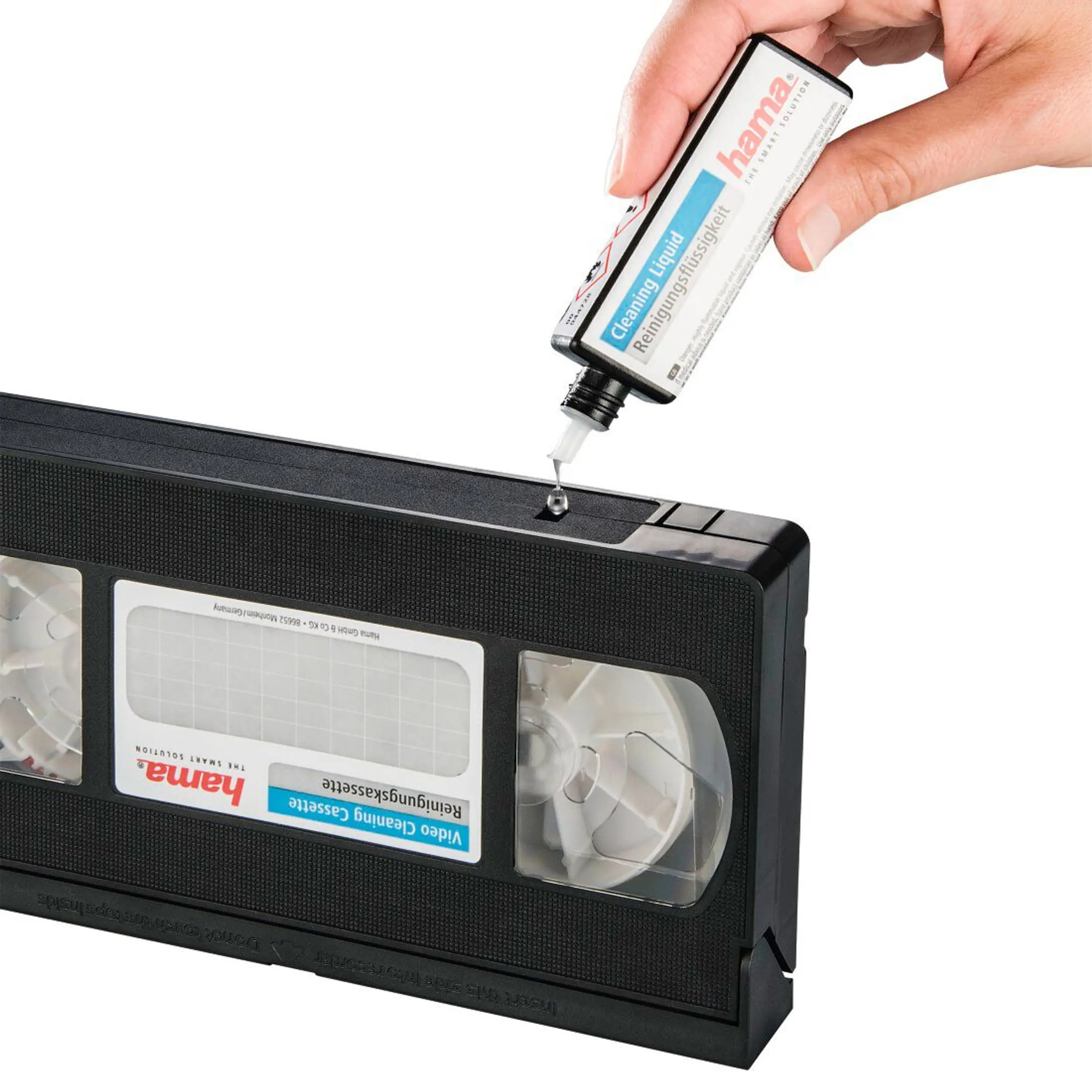 Video Reinigungs Kasette VHS / S-VHS mit Reinigungsflüssigkeit - Schwarz