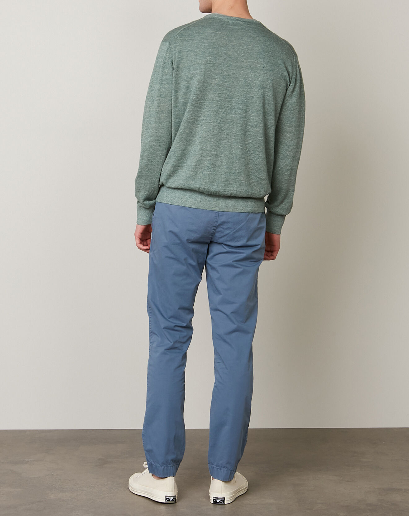Hartford Pull en Lin & Coton Crew vert
