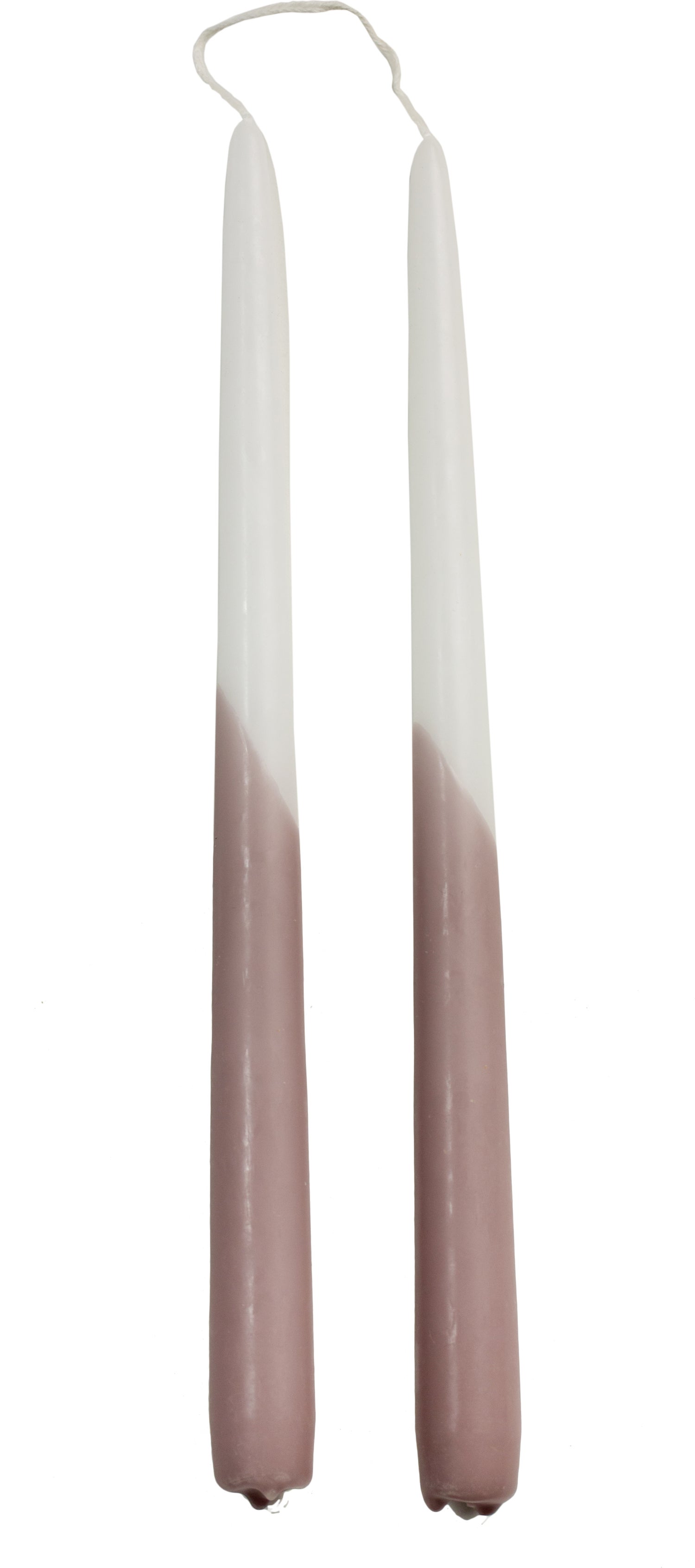 Rustik Lys dinerkaars Tweeling wit / paars 8 uur D 2,2 H 30 cm 2 stuks