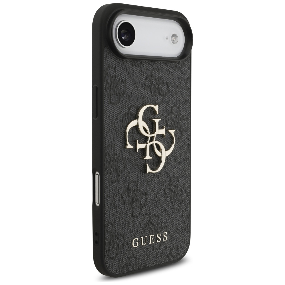 iPhone Air Leder Hardcase Hülle 4G Big Metal Logo (GUHCP17M4GMGGR) - Schwarz