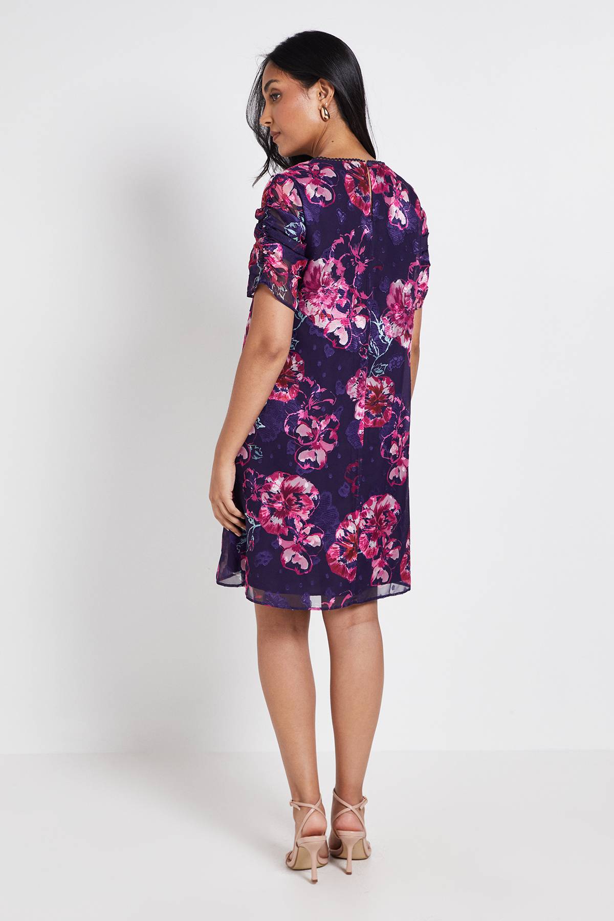 Wallis Robe Droite À Manches Bouffantes Et Motif Fleuri Petite