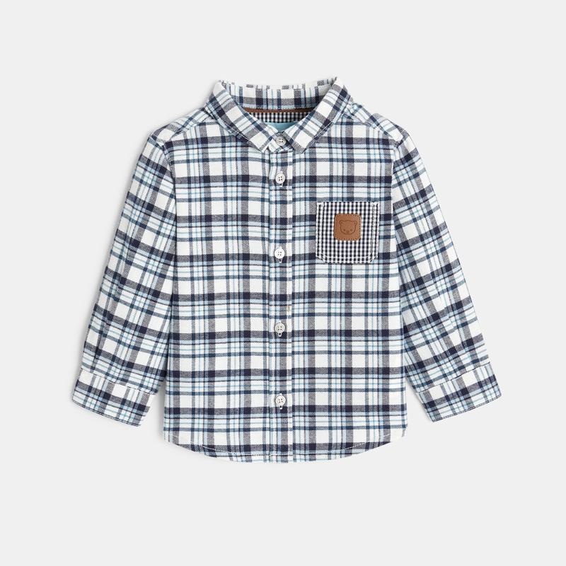 Chemise chaude à carreaux bleu bébé garçon Bleu