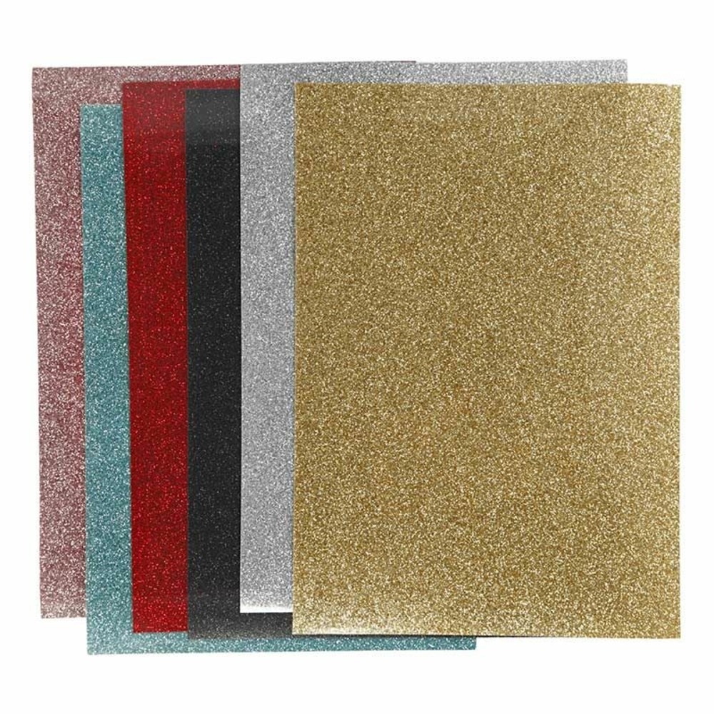 Flex - 6 feuilles thermocollantes à paillettes colorées - 148 mm x 210 mm