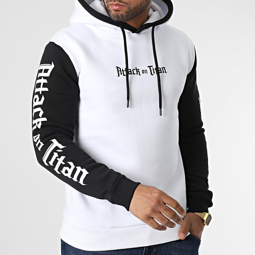 Sweat Capuche Escouade Livai Blanc Noir